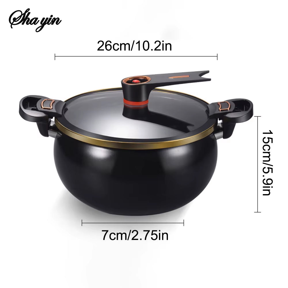1 Piece Chubby Micro-Pressure Pot Household 7L Large Capacity 26Cm Stew Pot Multi-Functional Non-Stick Pot Induction Cooker Gas