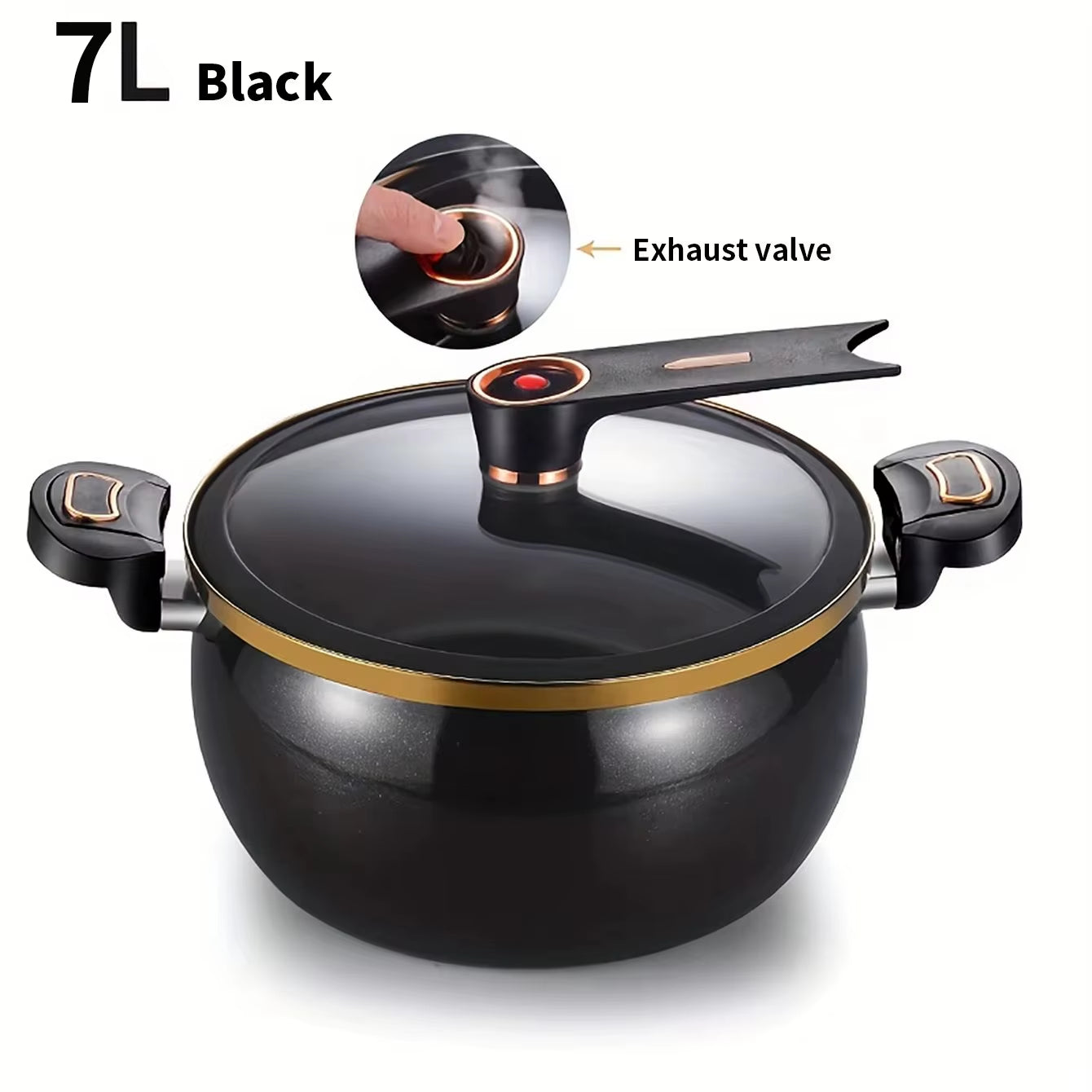1 Piece Chubby Micro-Pressure Pot Household 7L Large Capacity 26Cm Stew Pot Multi-Functional Non-Stick Pot Induction Cooker Gas