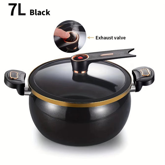 1 Piece Chubby Micro-Pressure Pot Household 7L Large Capacity 26Cm Stew Pot Multi-Functional Non-Stick Pot Induction Cooker Gas